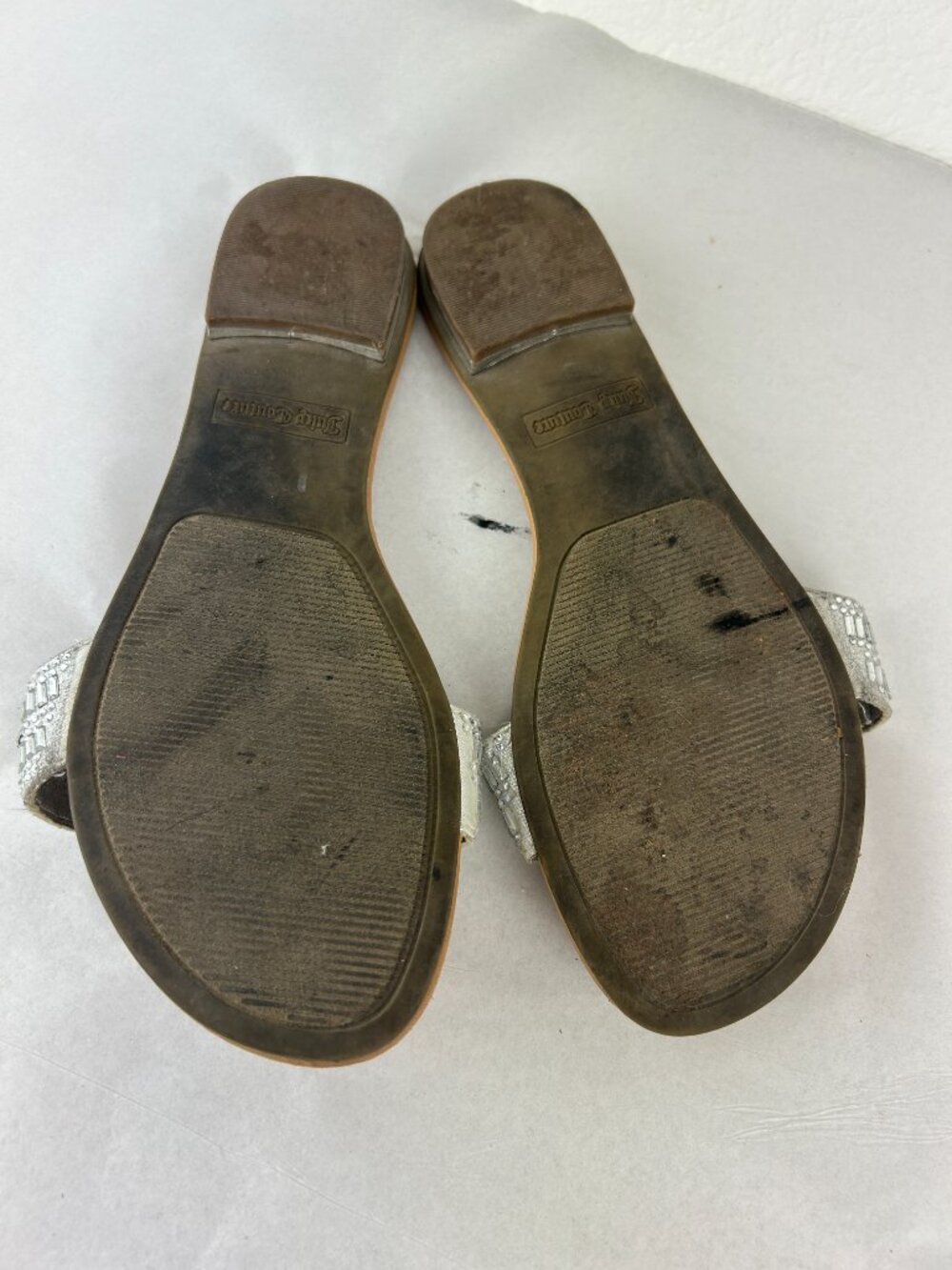 Juicy Couture Silver Rhinestone Slide Sandals for Women Casual Summer Slip On - Picture 4 of 7
